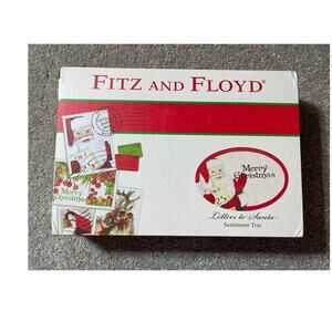 Fitz and Floyd Letters to Santa Sentiment Tray Plate Christmas Ceramic
